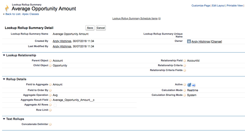 Declarative Lookup Rollup Summaries