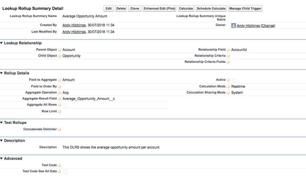 Declarative Lookup Rollup Summaries